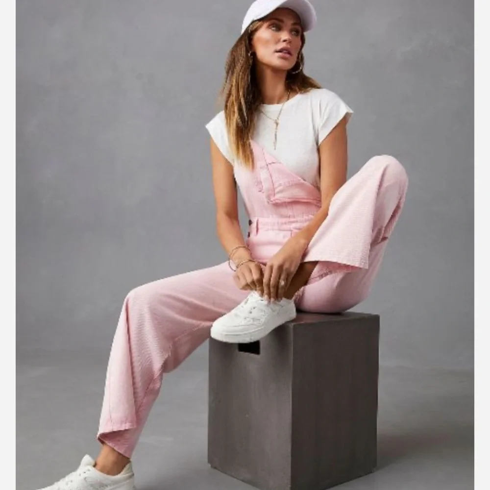 Vici She + Sky Pretty in Pink Denim Overalls, NWOT Sz S - Picture 7 of 16